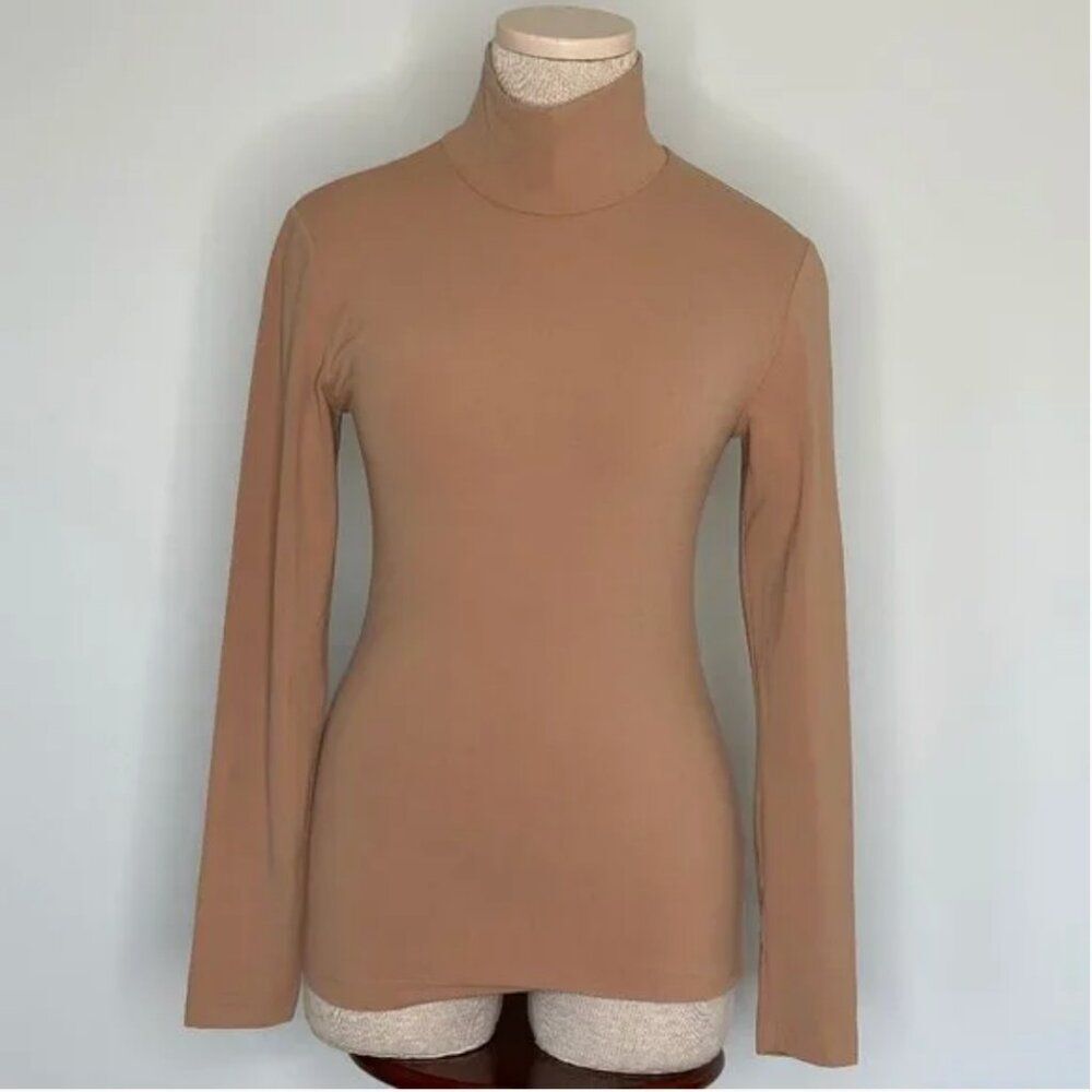 TNA Aritzia Light Brown Mock Turtle Neck Size Medium